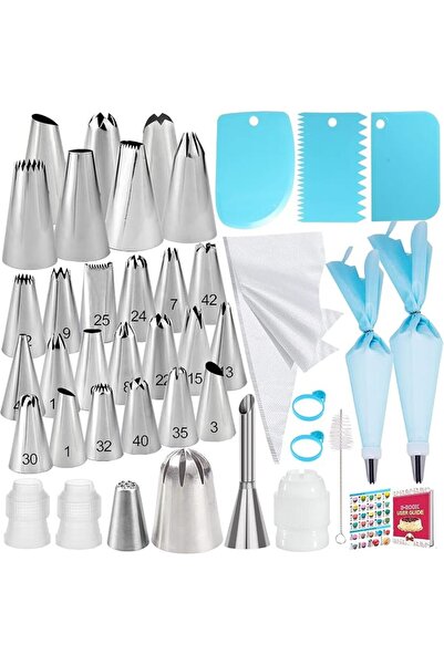 GENERAL Makmeng 50-Piece Piping Bags and Tips Set, Cake Decorating Supplies K...