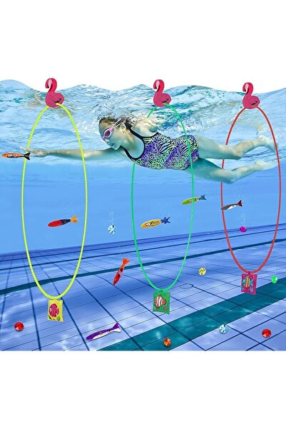 Soofam Diving Toys Set, 29PCS Water Sports Swim Thru Rings for Kids Adults Wi...