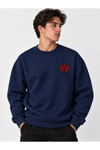 ENB1R MODA Unisex Crew Neck Minimal Patterned Sweatshirt Comfortable Fit Mode...