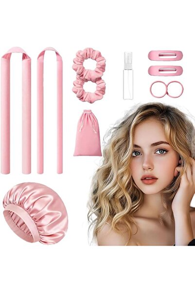 Yelajoy 11 Pcs Heatless Curls Overnight Set, 2 Sizes Soft Hair Rollers for Wo...