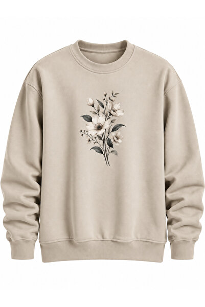 ENB1R MODA Hanorac unisex cu gât crewneck, cu model minimalist, croială confo...