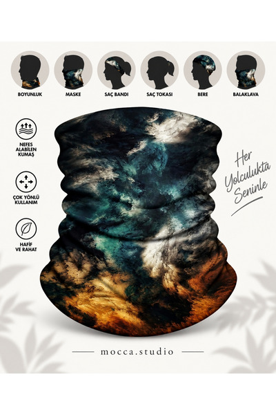 Mocca Nomad Çok Amaçlı Unisex Buff | Boyunluk Maske Bere Balaklava Saç Bandı