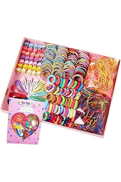 JOYZZZ Girls Elastic Hair Ties, 780 Pieces Pink Hair Accessories Set for Todd...