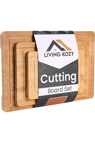 ALPHA LIVING Wooden Cutting Boards for Kitchen Meal Prep and Serving, Bamboo ...