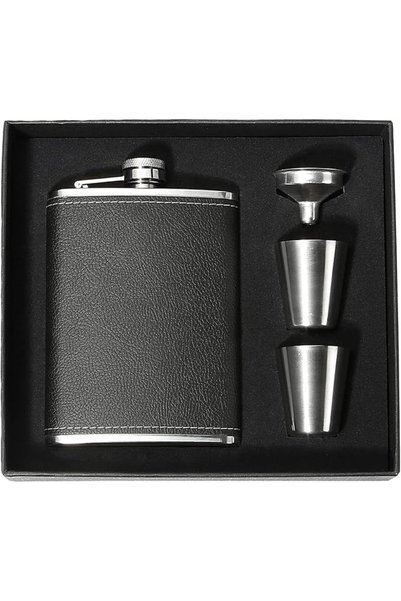 NALACAL 8oz Hip Flask Gift Set for Men – Includes Leak-Proof Flask, 2 Stainle...
