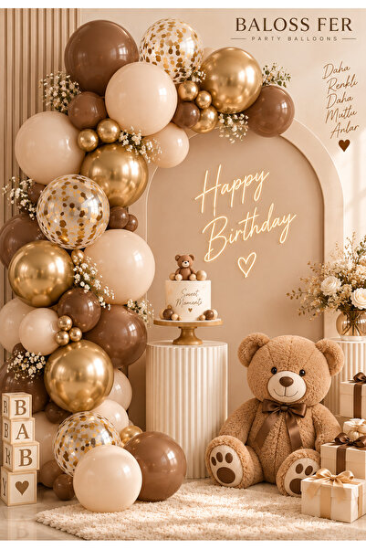 baloss fer Brown Gold Balloon Set 20-Piece Nude Birthday Balloon Decoration Set Chrome Gold Gold Confetti Party Balloons