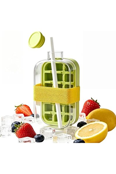 SmartMaster 2 in 1 Ice Cube Bottle with Straw,Portable Ice Cube Tray Built in...
