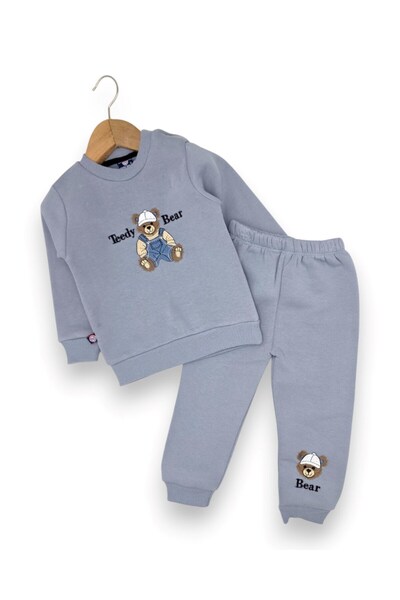 Egelite Baby Boy Winter 3 Thread Threaded Bear Bear Printed 6-9-12-18-24 Mont...