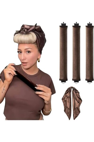 DURKU Satin Heatless Hair Curler to Sleep Heatless Curls Overnight Blowout Ro...