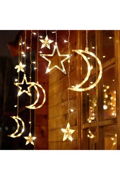 KASTWAVE Led Curtain String Light, Battery Operated Curtain Lights, Moon Star...
