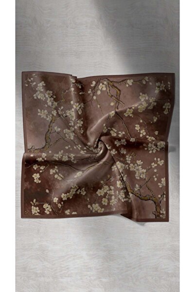 Glamouria Fiorela Camel Eşarp - Viskon Dört Mevsim Desenli Kadın Eşarp (93x93...
