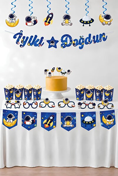 Patladı Gitti Space Themed Party Set – Ceiling Hanging Decoration, Happy Birt...