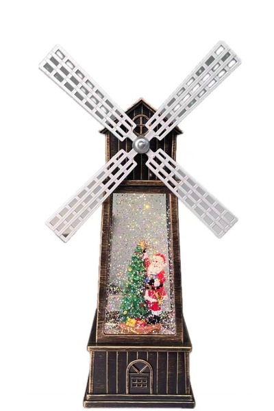Generic Santa Claus Musical Light Windmill with Snow Effect (Fan), Batteries/...