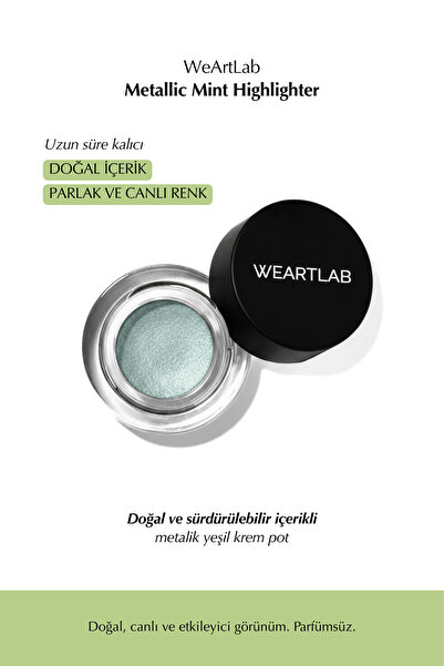 WeArtLab Metallic Mint Göz Farı 3g - Uzun Süre Kalıcı, Doğal İçerikli Kremsi ...
