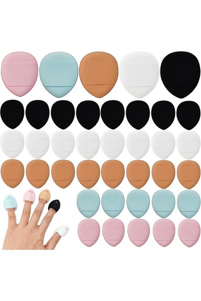 TERRIFI 50PCS Finger Powder Puff Mini Makeup Sponge, Soft Beauty Makeup Blend...