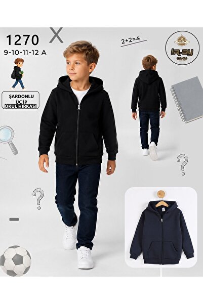 İray Shardonlu 3-Piece Black School Cardigan