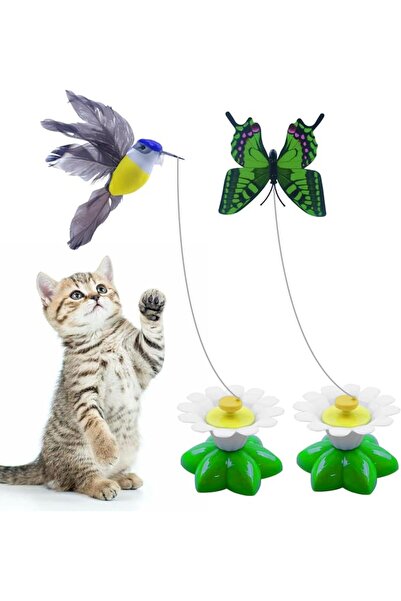 TERRIFI Interactive Electric Cat Toy with 360° Rotating Butterfly and Flying ...