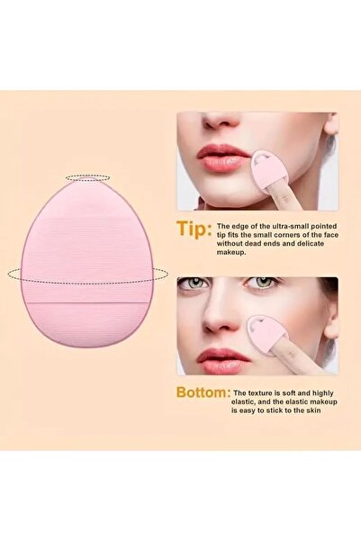 ALMEKAQUZ 10 PCS Mini Finger Powder Puff Applicator Makeup Sponge Set, Reusable Soft Plush Cosmetic