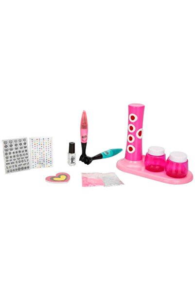 YILDIRIM OYUNCAK 2in1 Tırnak Tasarım ve Parıltı Seti – Karıştırıcılı 2 Kalemli Çıkartmalı Çocuk Nail Art Süsleme Seti