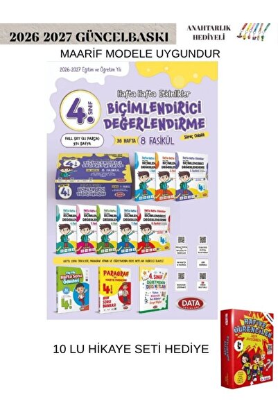 Data Yayınları 4.SINIF BİÇİMLENDİRİCİ DEĞERLENDİRME HAFTA HAFTA FULL DOLU EĞİ...