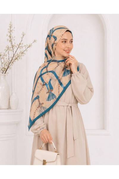 Dimoi Kids Women's Chain Patterned Shawl Hijab Daily Stylish Patterned Comfor...