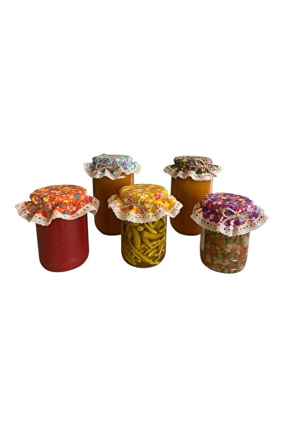 AdaEsintisi 5 Pieces of Self-Elastic and Mixed Color Flower Jar Lid Caps/Cover