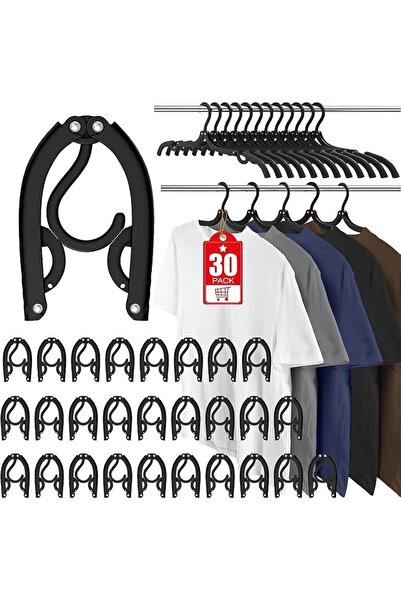 ALMEKAQUZ 30 Pcs Travel Hangers, Portable Foldable Travel Hanger Organizer, P...