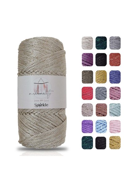 Makromecity Simli Polyester 2 mm Makrome İpi 100 gr Supla İpi ve Çanta İpi Po...