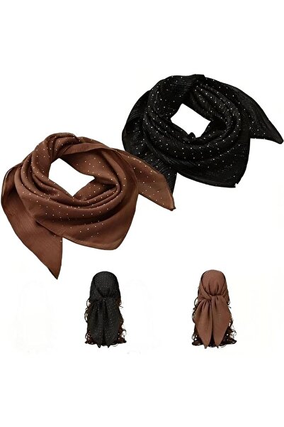 KASTWAVE Women's Glitter Decor Head Scarf, 31.5 Inch Stylish Square Bandana f...