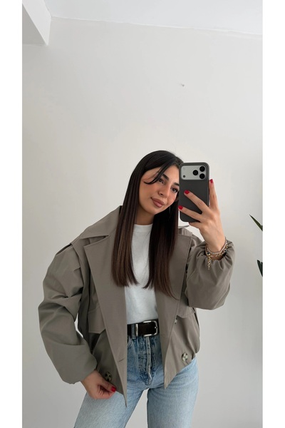 sisvabutik Kısa Bomber Trençkot