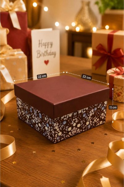 KOLİX Botanical Floral Patterned 3-Piece Gift Box Set Decorative Storage Box