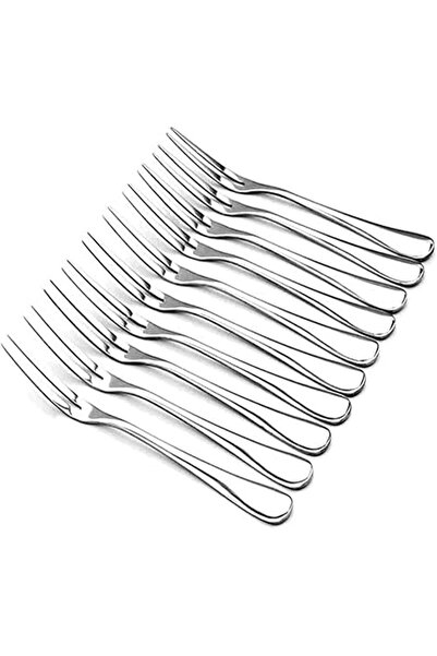 ALMEKAQUZ 10Pcs Stainless Steel Fork Set - Appetizer, Salad, Fruit,Dessert, W...
