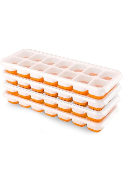 GENERAL Silicone Ice Cube Trays with Lid Space Saving and Stackable and Food ...
