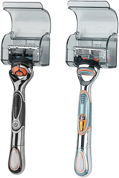 Hannea Razor Holders with Cover - 2 Pcs Plastic Wall Hooks for Hanging Razor ...
