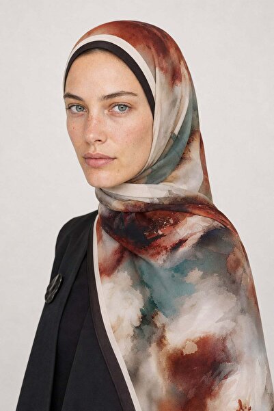 Mooncorn Noir Desen Hebei Silk Shawl