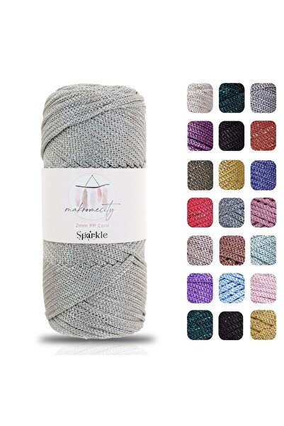 Makromecity Simli Polyester 2 mm Makrome İpi 100 gr Supla İpi ve Çanta İpi Po...