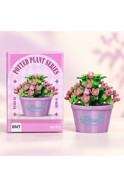 BMT TOYS Saksılı Çiçek Buketi Model Karakter Figürü 3D Yapı Oyuncakları - 108...