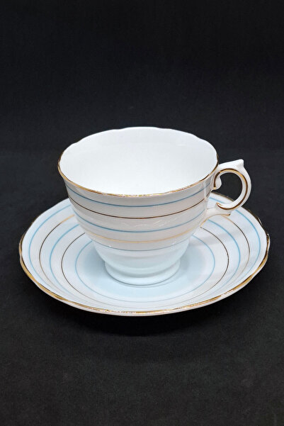 ABBETC Royal Vale Striped Antique Porcelain Cup 2 Pieces 150 ml
