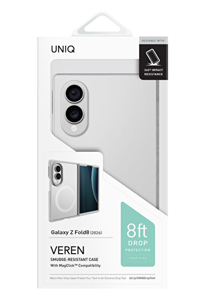 UNIQ Better By Design Samsung Galaxy Z Fold 8 Kılıf Parmak İzi ve Leke Tutmaz Veren Serisi Buzlu Transparan Magsafe Kapak