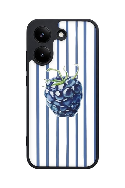 POCO حافظة مقاومة للصدمات متوافقة مع X8 Pro بنمط التوت الأسود مع حماية للكاميرا