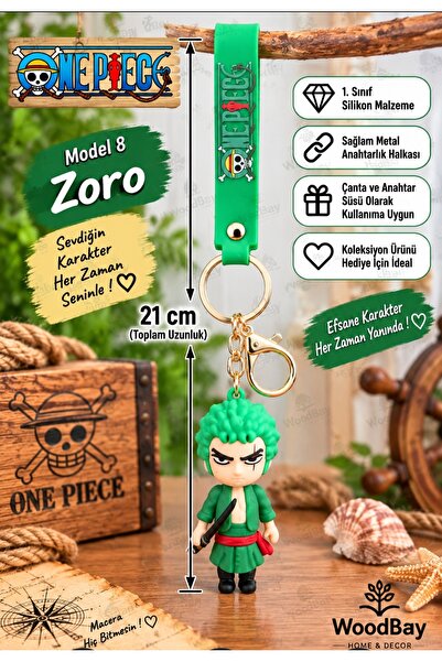 WoodBay Μπρελόκ σιλικόνης με φιγούρα χαρακτήρα One Piece 21 εκ. Διακοσμητικό ...