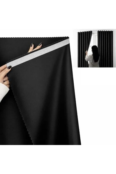 ToolHouse Portable No Drill Blackout Curtain, Magic Tape Stick On Window Shad...