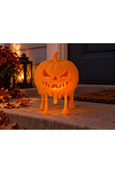 OEM Dovleac Halloween topit pentru decor LED, 8 × 8 × 8,7 cm, imprimat 3D