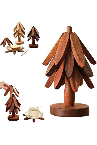 GENERAL Wooden Trivets for Hot Dishes, Wooden Tree Coasters, Tree-Shaped Coll...
