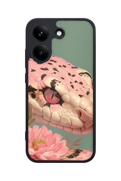POCO X8 Pro Compatible Pink Snake Pattern Camera Protected Shockproof Case