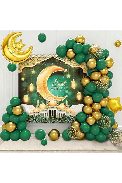 Tazweeq زينة رمضان للمنزل - 70 قطعة من زينة عيد مبارك مع بالونات نجوم وهلال ذ...