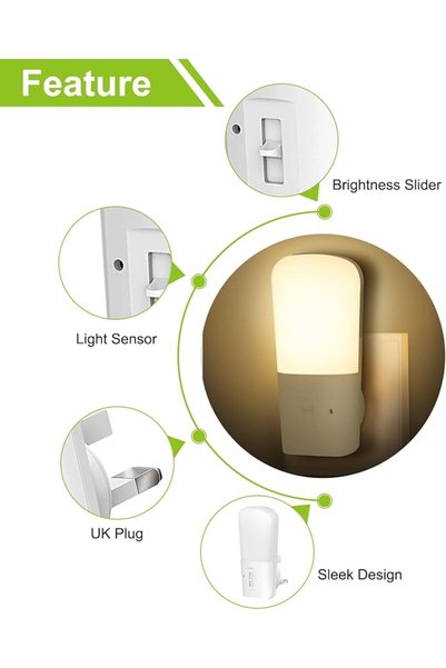 GENERAL LED Night Light Plug in 2 Pack, Dusk to Dawn Sensor, 0-80LM Dimmable