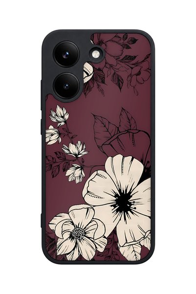 POCO حافظة X8 Pro متوافقة مع تصميم Vintage Flowers ومقاومة للصدمات مع حماية ل...