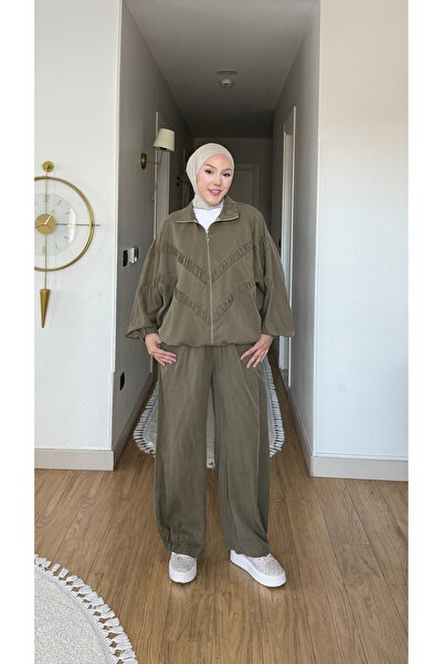 NİLNUR MODA طقم بنطلون نسائي بتصميم ديجوينيل للموسم الجديد