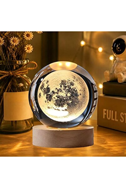 Goodern 3D Galaxy Crystal Ball Night Light,LED Nightlight With Wooden Base